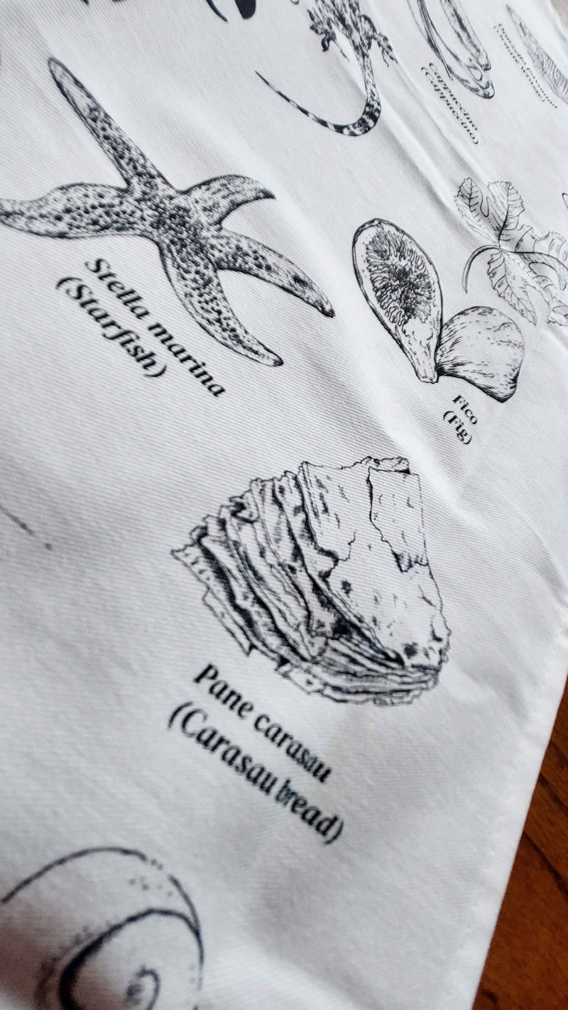 Torre delle Stelle Tea Towel – Illustrated Sardinian Nature & Culture